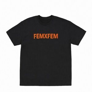 Black Tee with Orange Accent